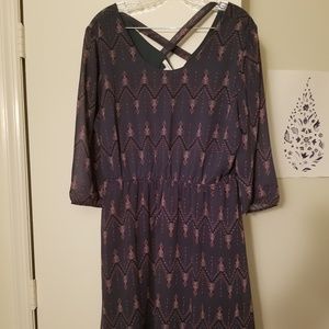 3/4 sleeve dress with elastic waist